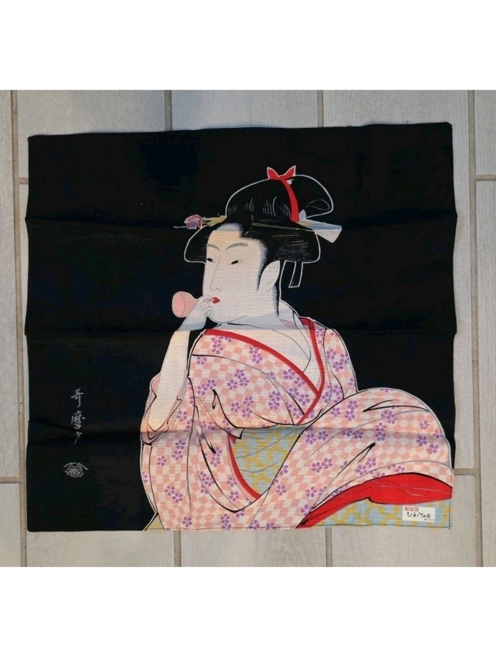 Vintage Geisha Oiran Japanese Ukiyo-e Art Handkerchief/bandana